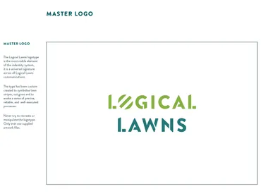 Logical Lawns brand guidelines document