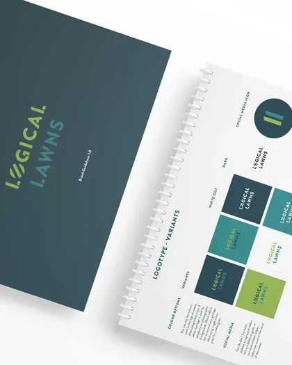 Brand identity and marketing design for Logical Lawns, Essex — by Thinksay Creative Communications