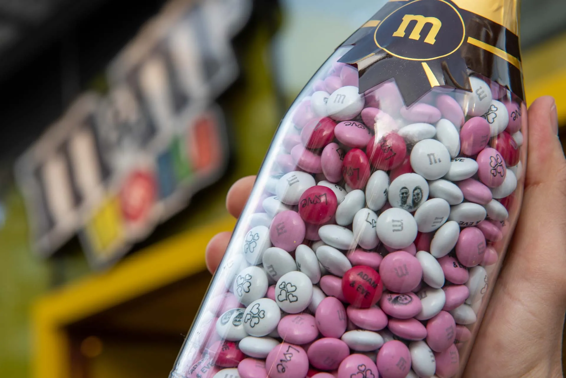 M&M World London chocolate wall event photography by Thinksay Creative Communications, Colchester