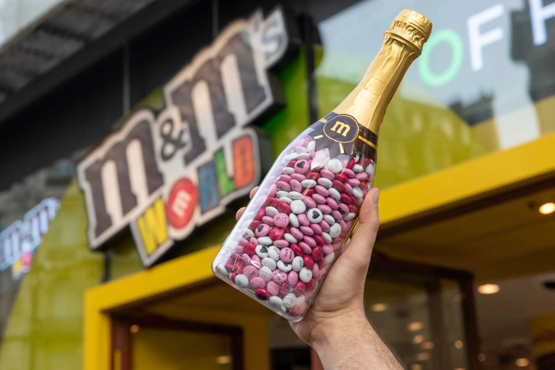 M&M World London chocolate wall — commercial event photography by Thinksay Creative Communications