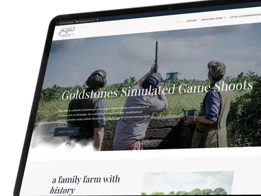 Website mockup for Goldstones Simulated Game Shoots, Essex — web design by Thinksay